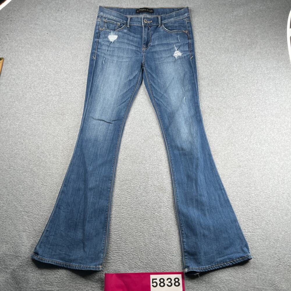 Express Mia Mid Rise Jeans Denim Slim Flare Casual Classic Women's 8